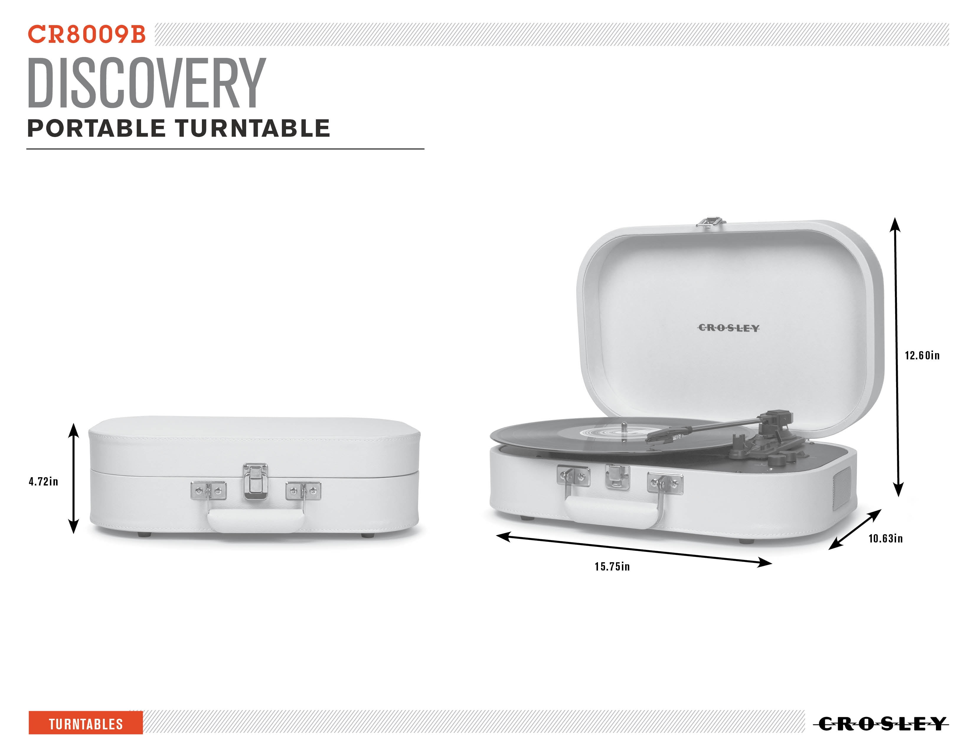 Crosley Electronics Discovery Vinyl Record Player with Speakers with  wireless Bluetooth - Audio Turntables 