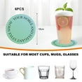 thumbnail image 2 of 6-piece set of plastic coasters, drink coasters, silicon for wooden tables, cups, desks, bars, offices, non-slip, non-stick and easy to clean. - style:style1, 2 of 5