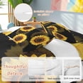 thumbnail image 2 of Queen 4 Piece Bedding Set Rustic Watercolor Sunflower on Black Soft Breathable Duvet Cover and Pillowcase, Farmhouse Floral Art Duvet Cover Set Bed Sheets for Bedroom Dormitory Guest Room, 2 of 9
