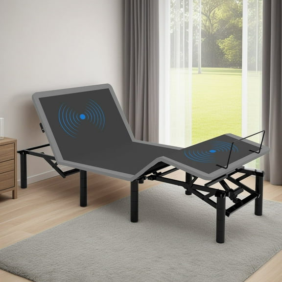 Twin XL Adjustable Bed Frame w/ Massage, USB-A & C, LED Light, Wireless Remote