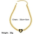 thumbnail image 4 of Heart Pendant Necklace for Women Gold Heart Choker Necklace Silver Rhinestone Chunky Cz Heart Necklaces Punk Cuban Link Chain Necklace Trendy Jewelry, 4 of 19
