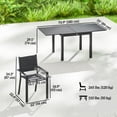 thumbnail image 3 of Outsunny Patio Dining Set, Expandable Table, 6 Stackable Chairs, Black, 3 of 10