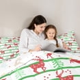 thumbnail image 5 of Feelyou Red Reindeer Print Bedding Comforter Set for Kids, Green Christmas Tree Twin Comforter Sets, Stripes Geometric Reversible Bedding Set, Super Cozy Room Decor, 2 Pieces, 5 of 8