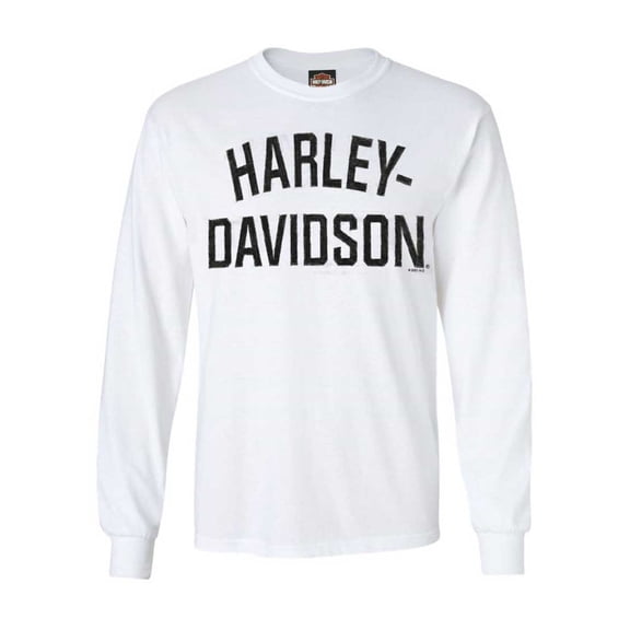 Men's Shirt, Heritage H-D Script Long Sleeve, White 30296634, Harley Davidson