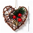 thumbnail image 3 of 2026 Christmas Home Party Decoration Rattan Heart Christmas Ornament Woven Heart Hanging Decoration With Red Berries Xmas Tree Hanging Pendant For Wall Decor, 3 of 7
