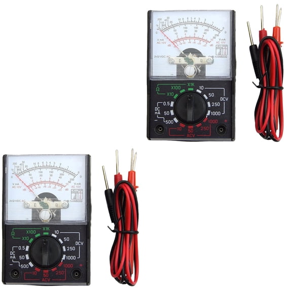 2 Pieces LED Indication Multimeter 8.50X5.50X3.00CM Black