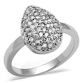 thumbnail image 1 of Women Rhodium Brass Ring with AAA Grade CZ in Clear - Size 9, 1 of 1