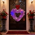 thumbnail image 5 of Valentine's Day Heart Shaped Illuminated Floral Wreath - Artificial LED Lighted Hanging Decor for Home Door Wall Mantle Table Indoor Outdoor Wedding Party Decorations, 5 of 6