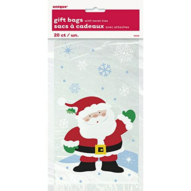 Santa Claus Christmas Cellophane Bags 11 X 5 In 20ct Walmart Com Walmart Com
