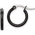 thumbnail image 1 of Stainless Steel Polished Black Ip-Plated 15.5mm Diameter Hoop Earrings (15.5 X 15.5) Made In China sre564, 1 of 5