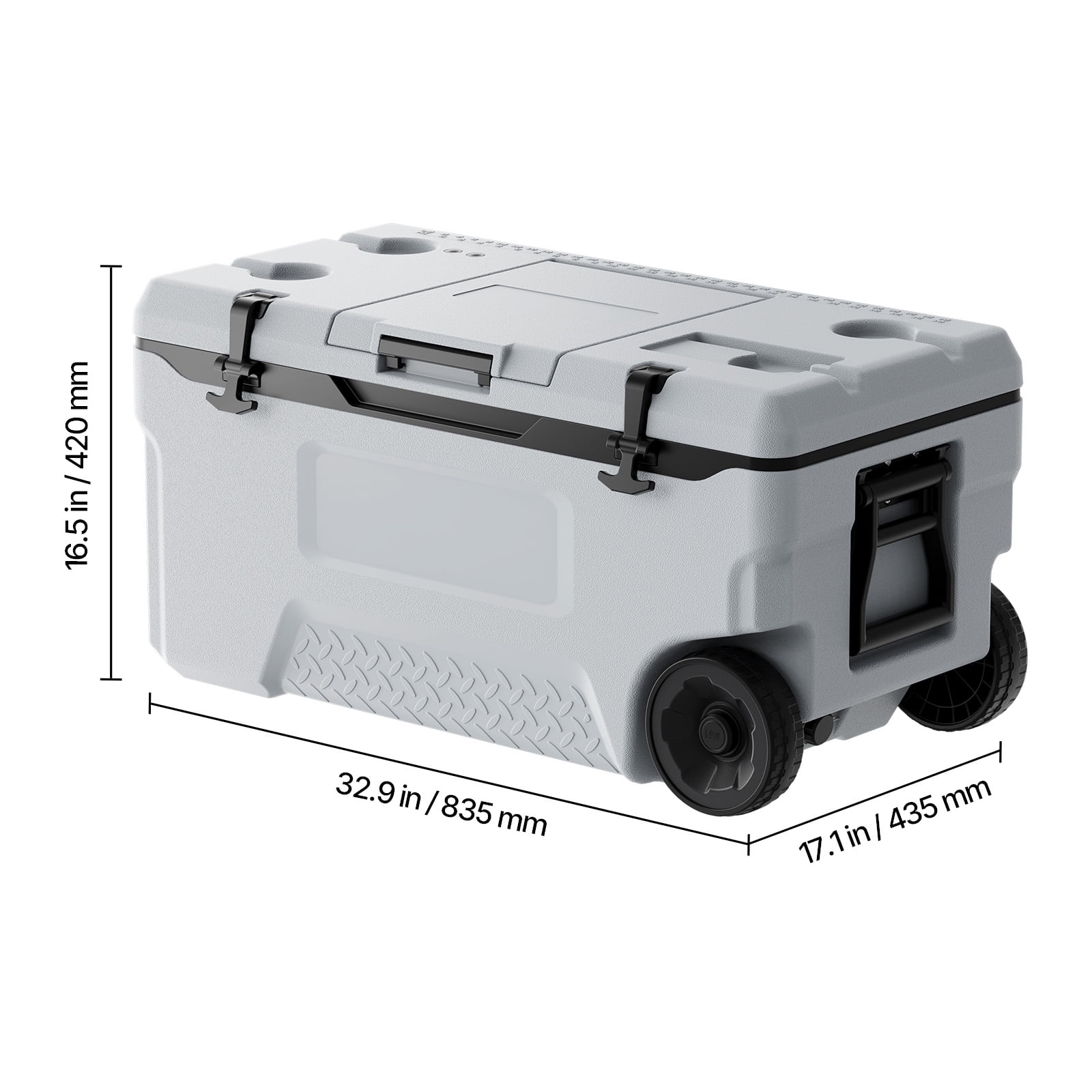 KFFKFF 74 QT Ultra-Light Hard-Sided Ice Chest Cooler Hard Chest Cooler Portable Cooler, Fits 120 Cans