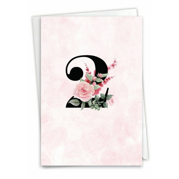 NobleWorks 2nd Milestone Anniversary Greeting Card with 5 x 7 Inch Envelope (1 Card) Floral Couple 2 C10497MAG