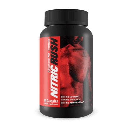 Nitric Rush - Nitric Oxide Supplement for Increased Strength, Endurance, Stamina, and Energy - 60 Capsules