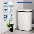 thumbnail image 2 of HHS Kitchen Trash Can Office Bathroom Bedroom Waste Bin with Lid Automatic Sensor Touch Free Stainless Steel Garbage Can 13 Gallon 50L,White, 11.37 x 16.1 x 25.31 inches (1350R), 2 of 7