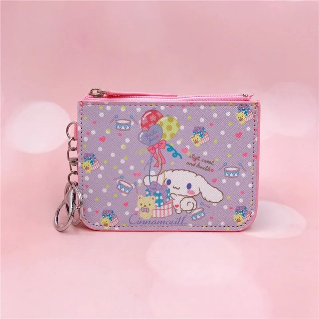 Multiple Sanrio Kawaii Hello Kitty Cinnamoroll My Melody Kuromi Pu bolsa de dinero informal monedero tarjetero cartera con botones