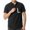 Black, variant on Cotton Linen Polo Shirts for Men Band Collar Casual Summer Button Up Shirt Short Sleeve Personalised V Neck Shirts