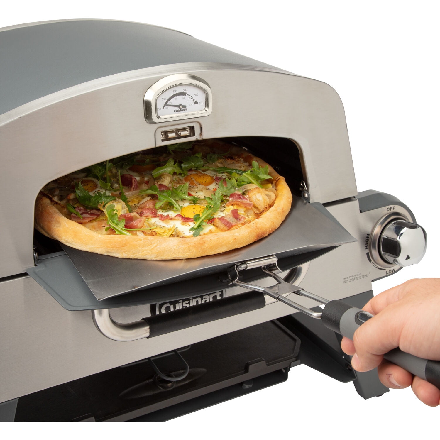 Cuisinart CGG-403 3-in-1 Grill, Griddle and Pizza Oven, Stainless Steel