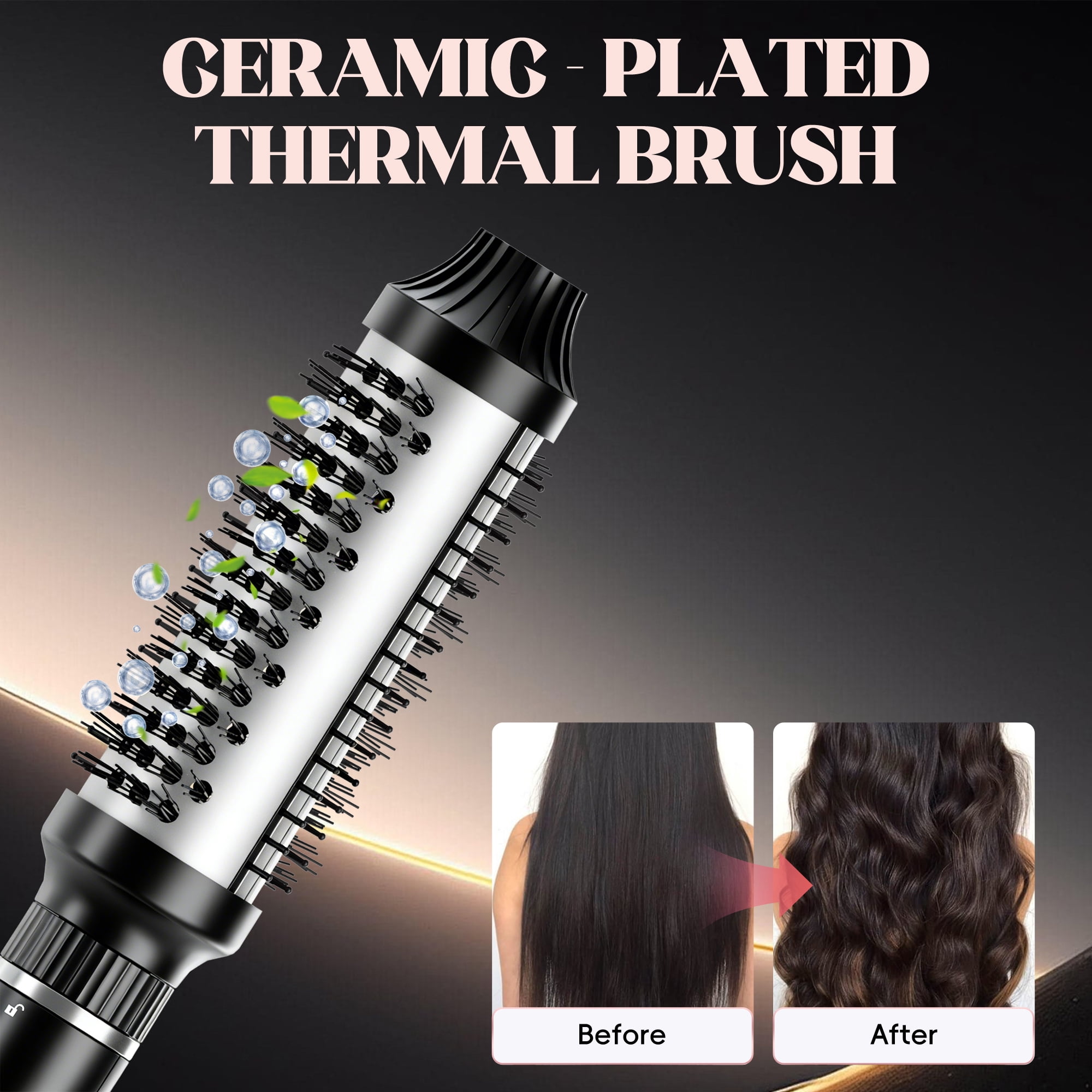 NICEBAY by SKIMI Thermal Brush, Curling Iron, Professional Instant Heat Up Hair Curling Wand Set, Flat Iron, Hair Tools, Hair Straightener
