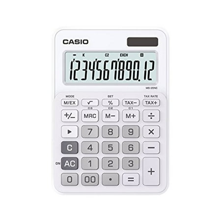 Casio MS-20NC-WE Basic Calculator LARGE DISPLAY Tax
