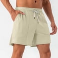 thumbnail image 4 of KIHOUT Men's Lightweight Quick-Dry Hiking Shorts - 77% Nylon 23% Spandex, Elastic Drawstring Waist, Functional Pockets, Knee-Length for Outdoor Running, Hiking and Casual Daily Wear, 4 of 6
