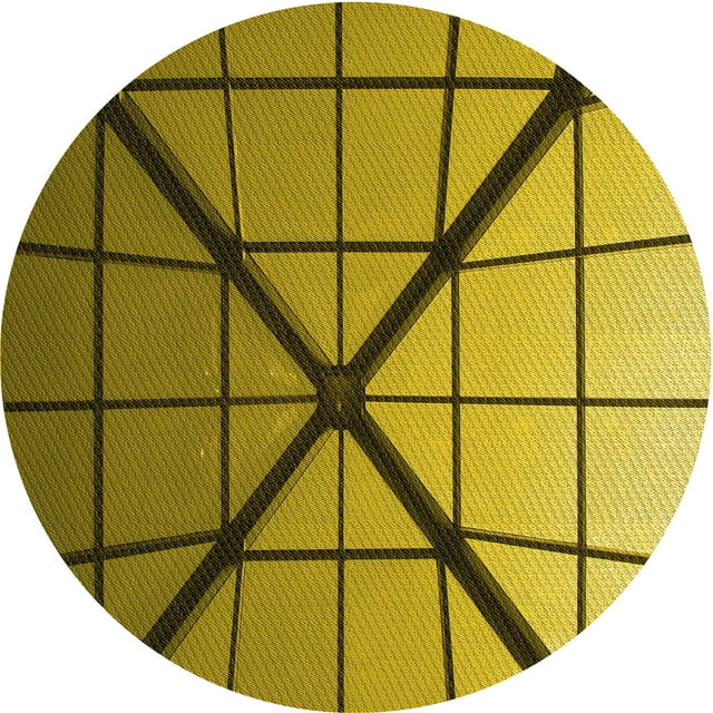 Ahgly Company Machine Washable Indoor Round Transitional Dark Bronze Brown Area Rugs, 4' Round