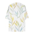 thumbnail image 4 of Idoravan Women's Floral Print Kimono Cardigan Loose Cover Up Casual Blouse Tops Women's Cardigan Casual Leaf Print Overcoat Spring Summer Flower Printed Top, 4 of 5