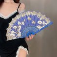 thumbnail image 3 of Pebbuoy Folding Fan Vintage Style Floral Folding Hand Fan Elegant Performance Fan for Party Wedding Decoration, 3 of 7