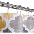 thumbnail image 2 of Haperlare 72"W x 96"L Extra Long Shower Curtains Quatrefoil Tile Pattern Fabric Shower Curtains for Bathroom Cotton Blend Washable, Yellow Gray, 1 Panel, 2 of 6