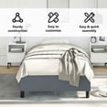 thumbnail image 5 of vidaXL Twin Bed Frame, Velvet Upholstered Platform Bed Frame, Dark Gray, No Mattress, 5 of 9