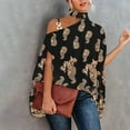 thumbnail image 5 of Spring Tops for Women Plus Size Womens Tops Women Casual Half Batwing Sleeve Halter Neck off Shoulder Printed and Solid Loose Pullover Blouse Tops Gifts for Women, 5 of 5