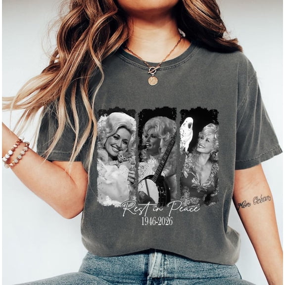 Dolly Memorial Shirt, Rest In Peace Western Country Legend Cowgirl Graphic T-shirt, R.I.P Dolly Tribute Fan Merch