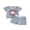 Blue, variant on BemeyourBBs Toddler Baby Boy Baseball Outfit Cute Infant Baby Boy Summer Clothes Waffle Knit Ball Letter Embroidered Striped Short Sleeve T Shirts and Pockets Shorts Set