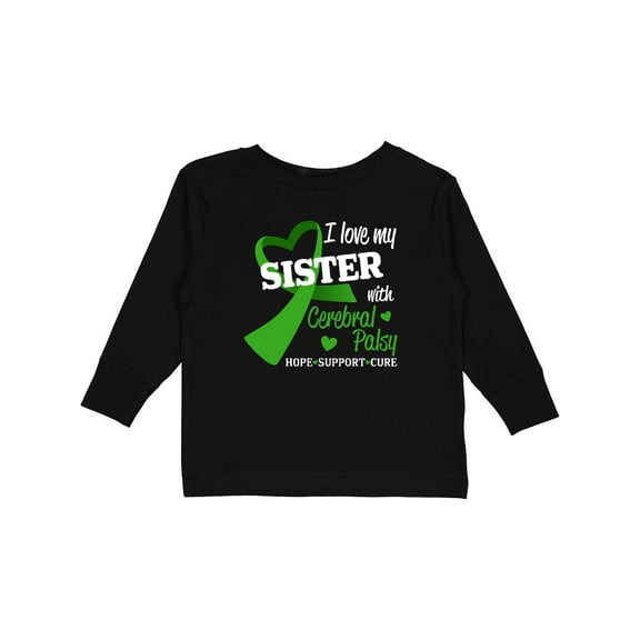 Inktastic I Love My Sister with Cerebral Palsy Boys or Girls Long Sleeve Toddler T-Shirt