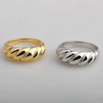 thumbnail image 4 of 14K Gold Plated Croissant Dome Ring | Twisted Braided Gold Plated Ring | Chunky Signet Ring for Women, 4 of 5