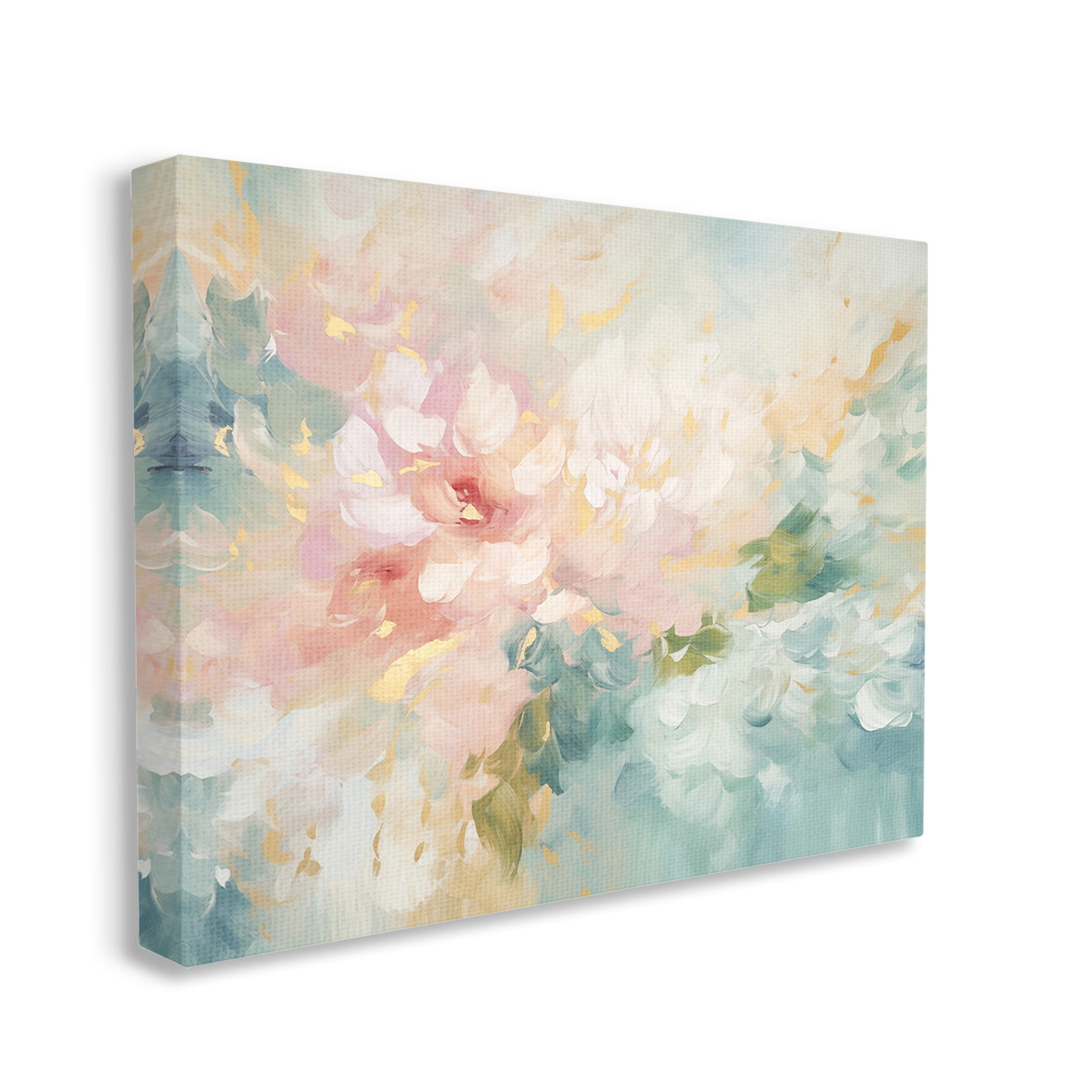 Stupell Industries Soft Flower Abstraction Botanical & Floral Painting Gallery Wrapped Canvas Art Print Wall Art, 30 x 24