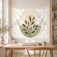 thumbnail image 5 of Sage Green Botanical Plant with Geometric Sun Shapes, Calming Boho Art for Nature Lovers, Boho Wall Art Housewarming Gift Tapestry Wall Hanging for Bedroom, Living Room, 5 of 7