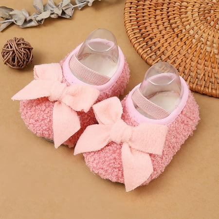 

Aayomet Baby Booties for Boys Girls Soft Comfortable Cotton Shoes Toddler Bowknot Warming Shoes Princess Shoes (Pink 14 Toddler)