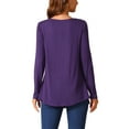 thumbnail image 3 of Camisas de manga larga de INSPIRE CHIC para mujer, blusas de cuello cuadrado, ajuste holgado, blusas plisadas y túnicas fluidas, 3 of 5