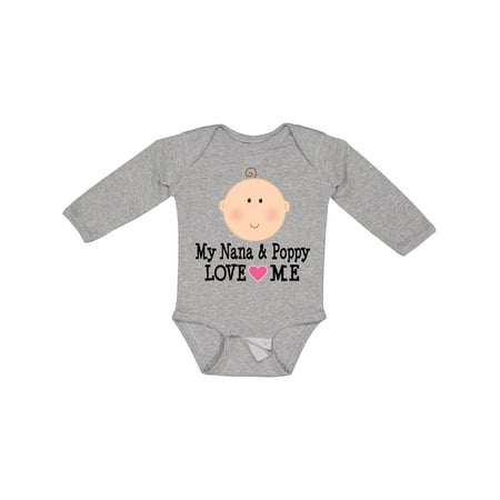 

Inktastic Nana and Poppy Love Me Gift Baby Boy or Baby Girl Long Sleeve Bodysuit