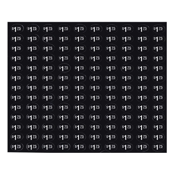 Vending Machine price labels generic soda, snack 1.75 (black) quantity