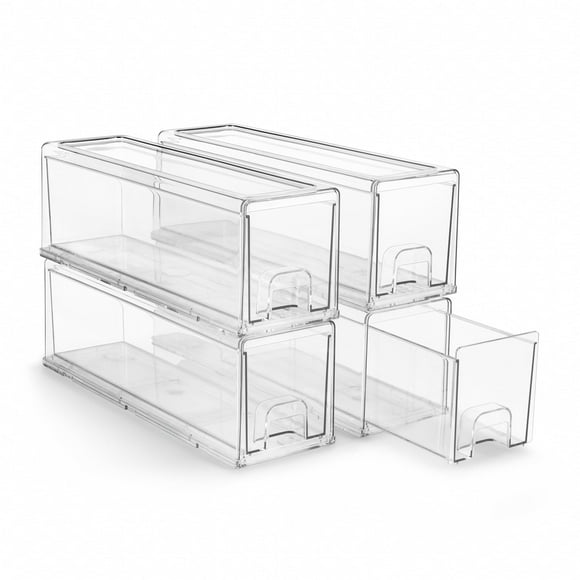 Organizador pequeño de plástico transparente Sorbus Storage Drawers, paquete de 4