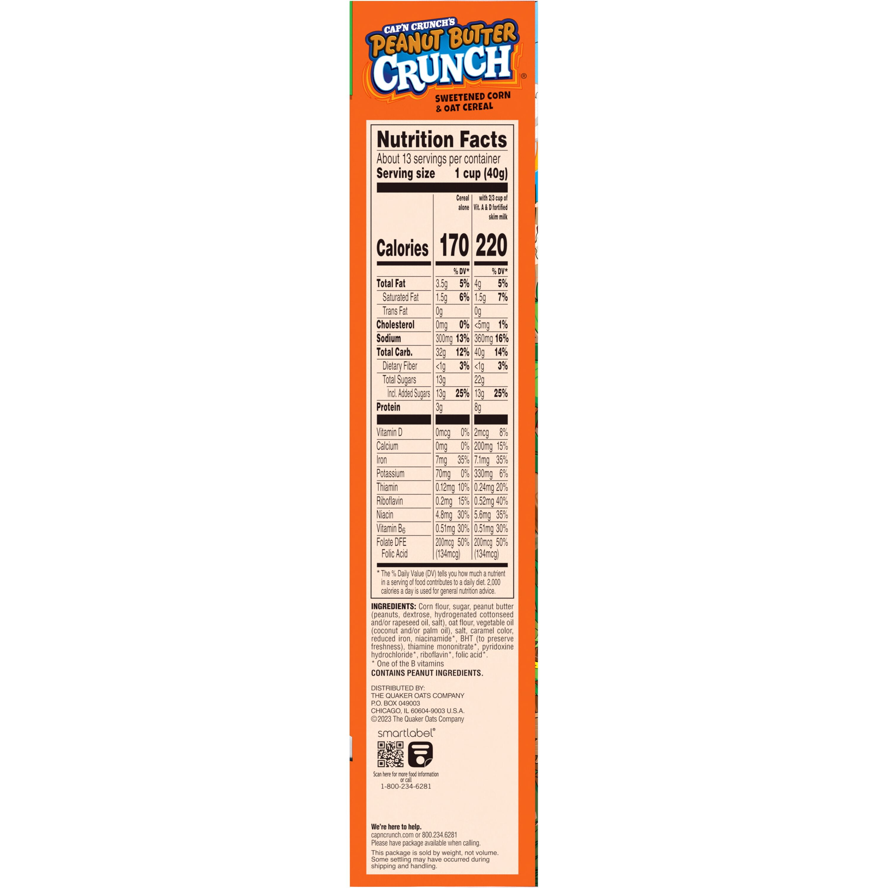 (8 pack) Cap'n Crunch's Peanut Butter Crunchy Cereal, Family Size (18.8 oz)