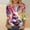 A1199 Multicolor, variant on Easter T-Shirt for Women Divine Bunny Rabbit And Colorful Easter Eggs 3/4 Sleeve Crewneck Spring Holiday Festival Casual Artistic Design Loose Tops