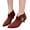 Wine, variant on Kitten Heel Ankle Boots for Women V Cut Pointed Toe Elegant Dressy Party Prom Suede Zipper Short Booties