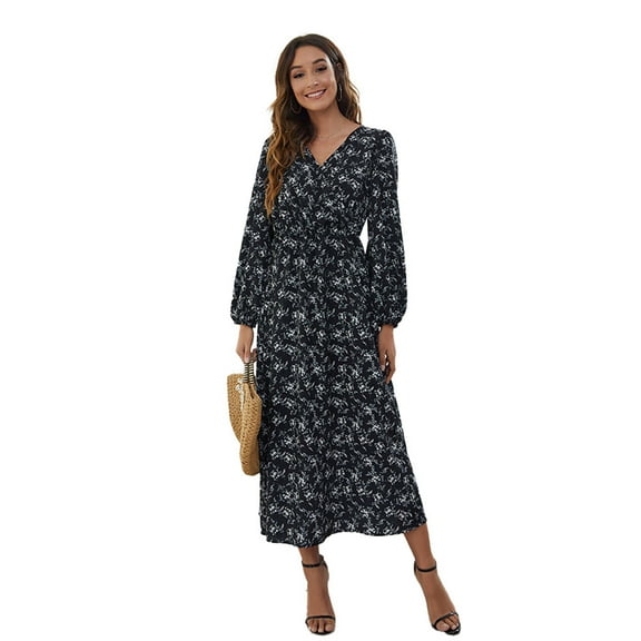 Women's dress, Polyester, Black, XL