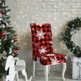 thumbnail image 4 of 6 Pcs Christmas Chair Covers Stretch Printed Chair Protectors Covers Dining Chair Slipcovers Spandex Chair Slipcovers with Snowflake Removable Washable Xmas Seat Protector for Christmas, 4 of 6