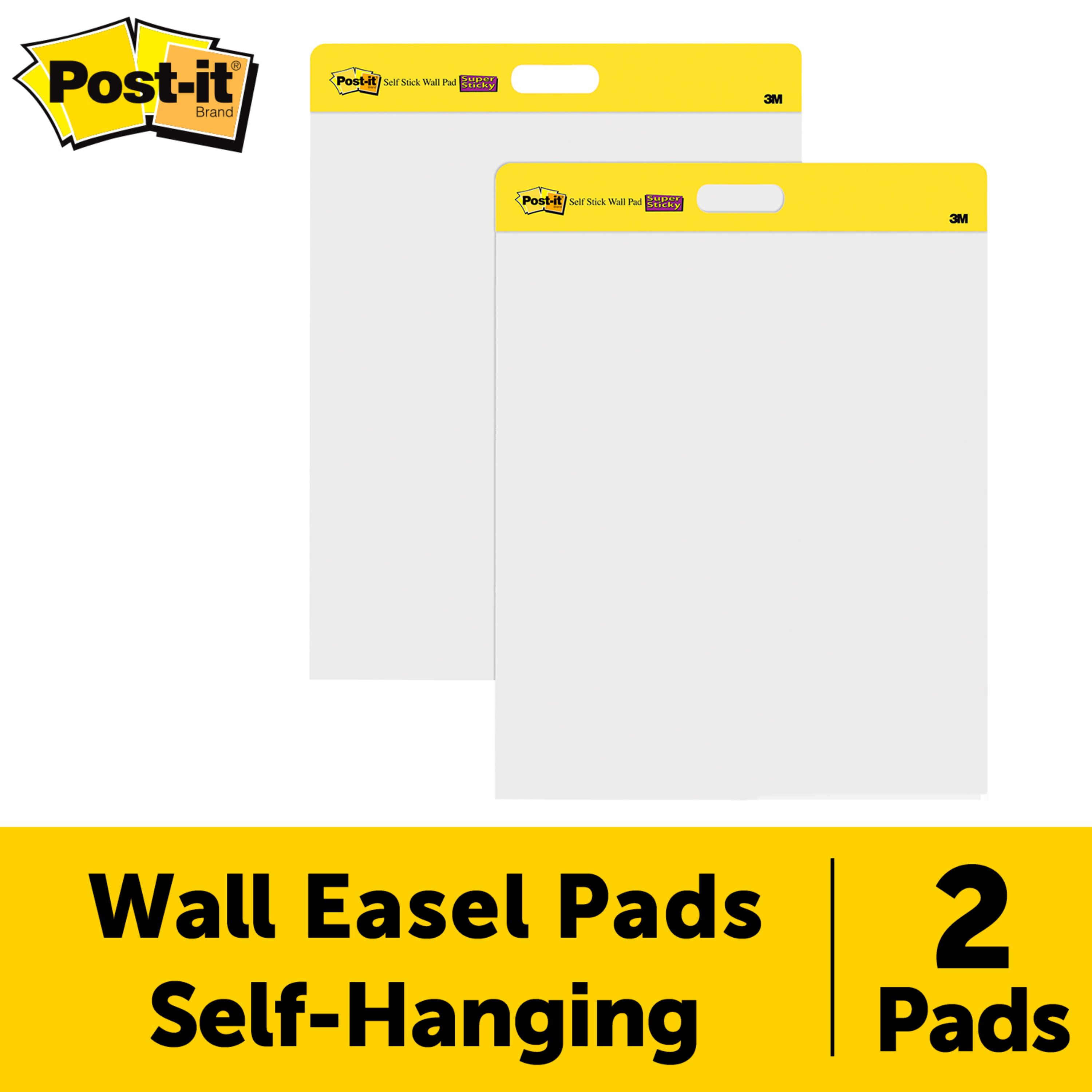 Post-it Super StickyWall Pad, 20 in x 23 in, White, 20 Sheets/Pad, Mounts  to Surfaces with Command Strips Included, 1 Pad/Pack (566SS)