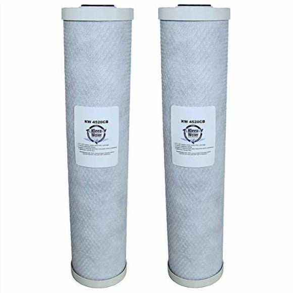 KleenWater Activated Carbon Block Water Filters | 4.5 x 20 Inch Replacement Cartridges (2) | Compatible Replacement for EP-20BB, Watts PWCB20BBS, KX 32-425-125-20