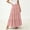 Pink, variant on Women’s Casual A-Line Long Skirt – Solid Color Elastic Waist Flowy Midi Skirt with Pleats Red Size 2XL