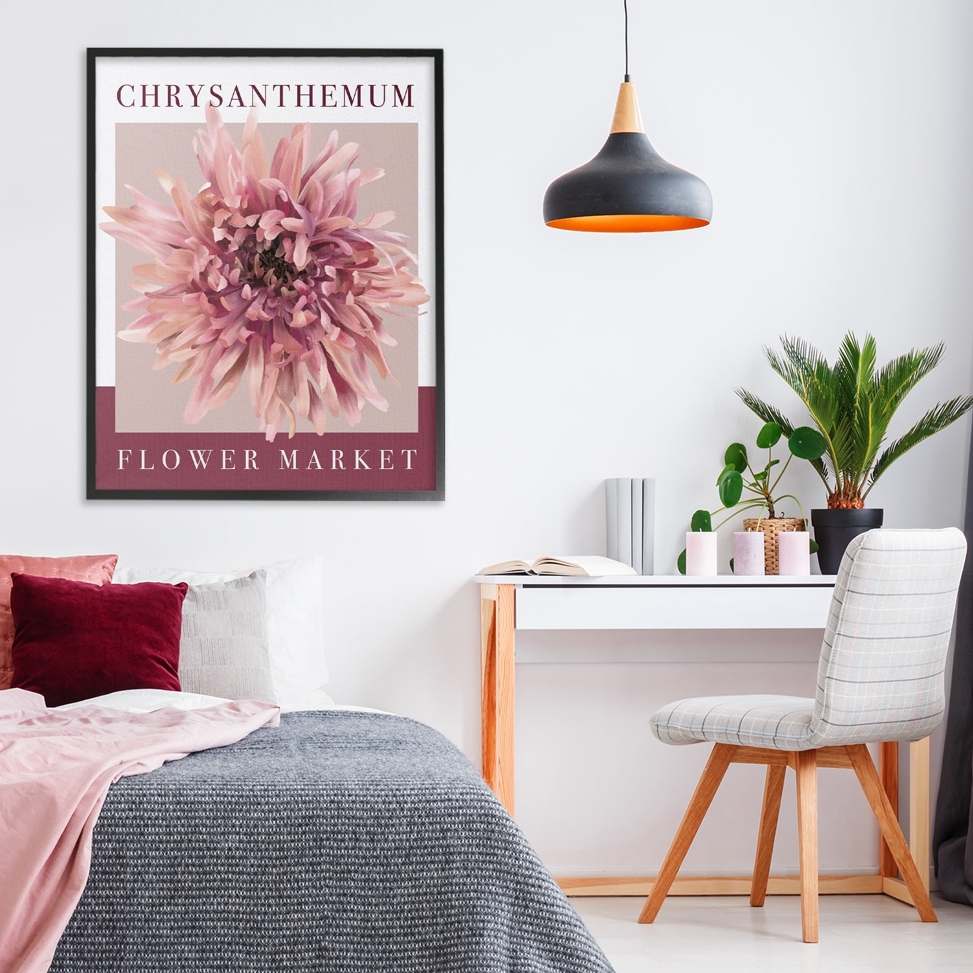 Stupell Industries Chrysanthemum Flower Market Black Framed Giclee Art, design by Jennifer Stith